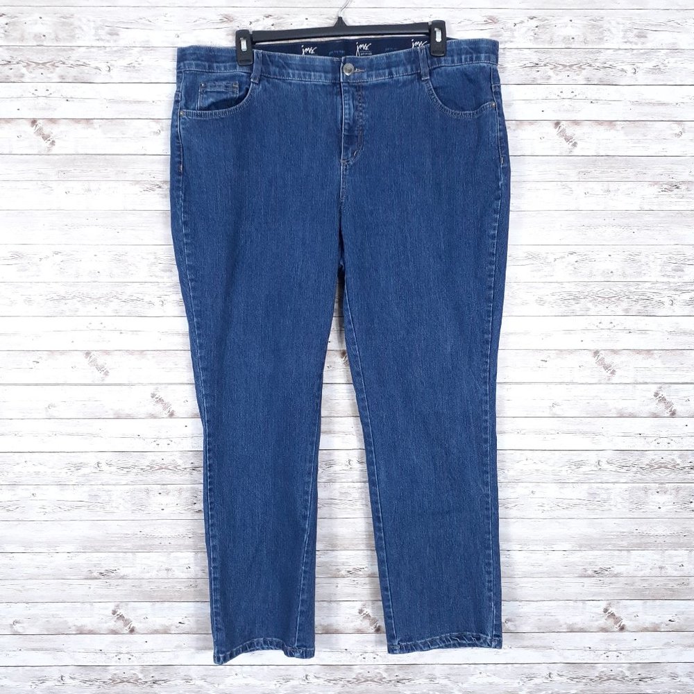 JMS Womens Jeans Size 24W Tapered Leg Blue 618A